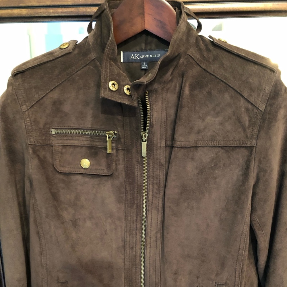 Anne Klein Suede Leather Moto Jacket